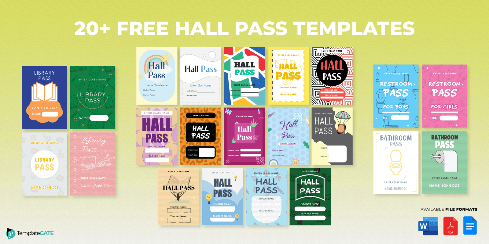 Personalized Hall Pass Template Preview