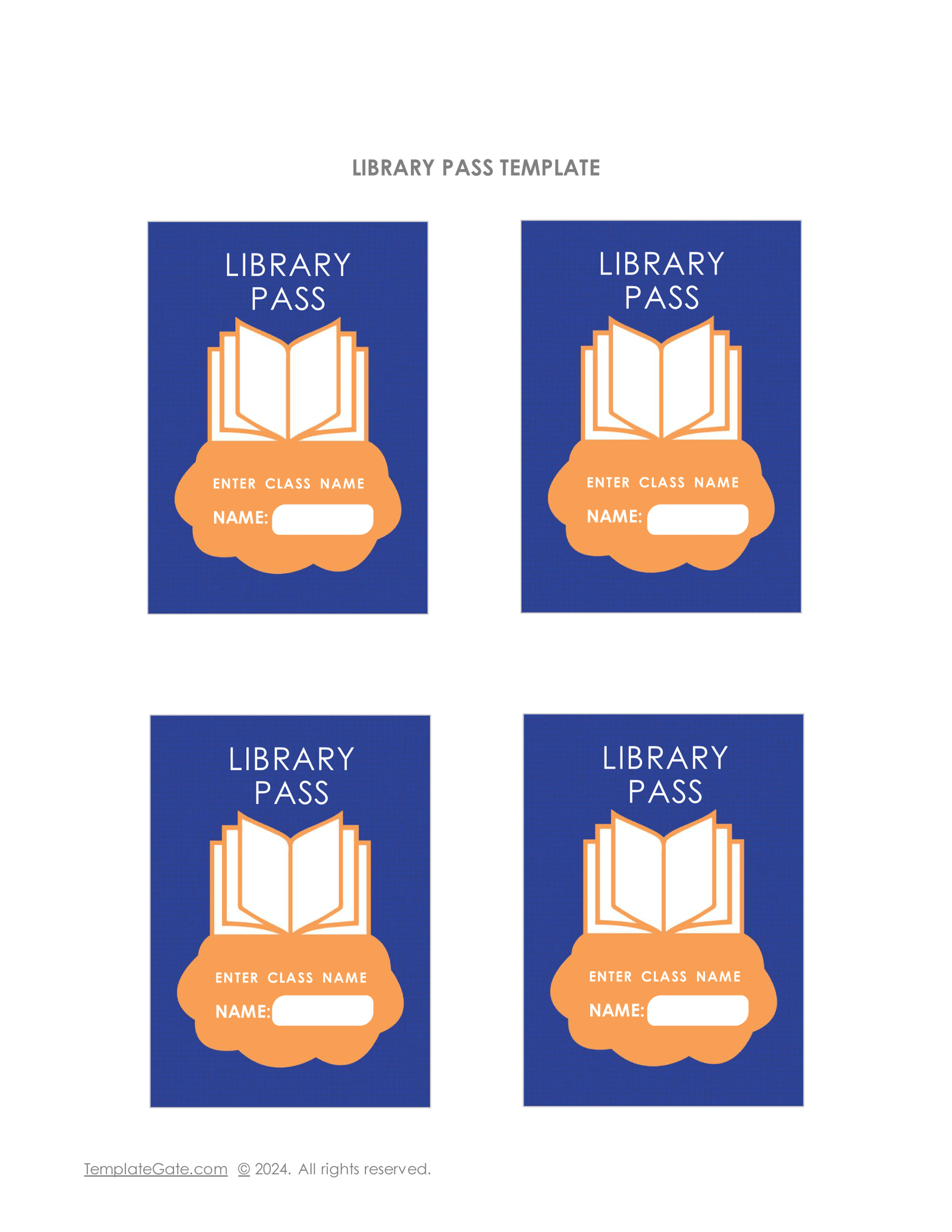 Free Library Pass Template 19