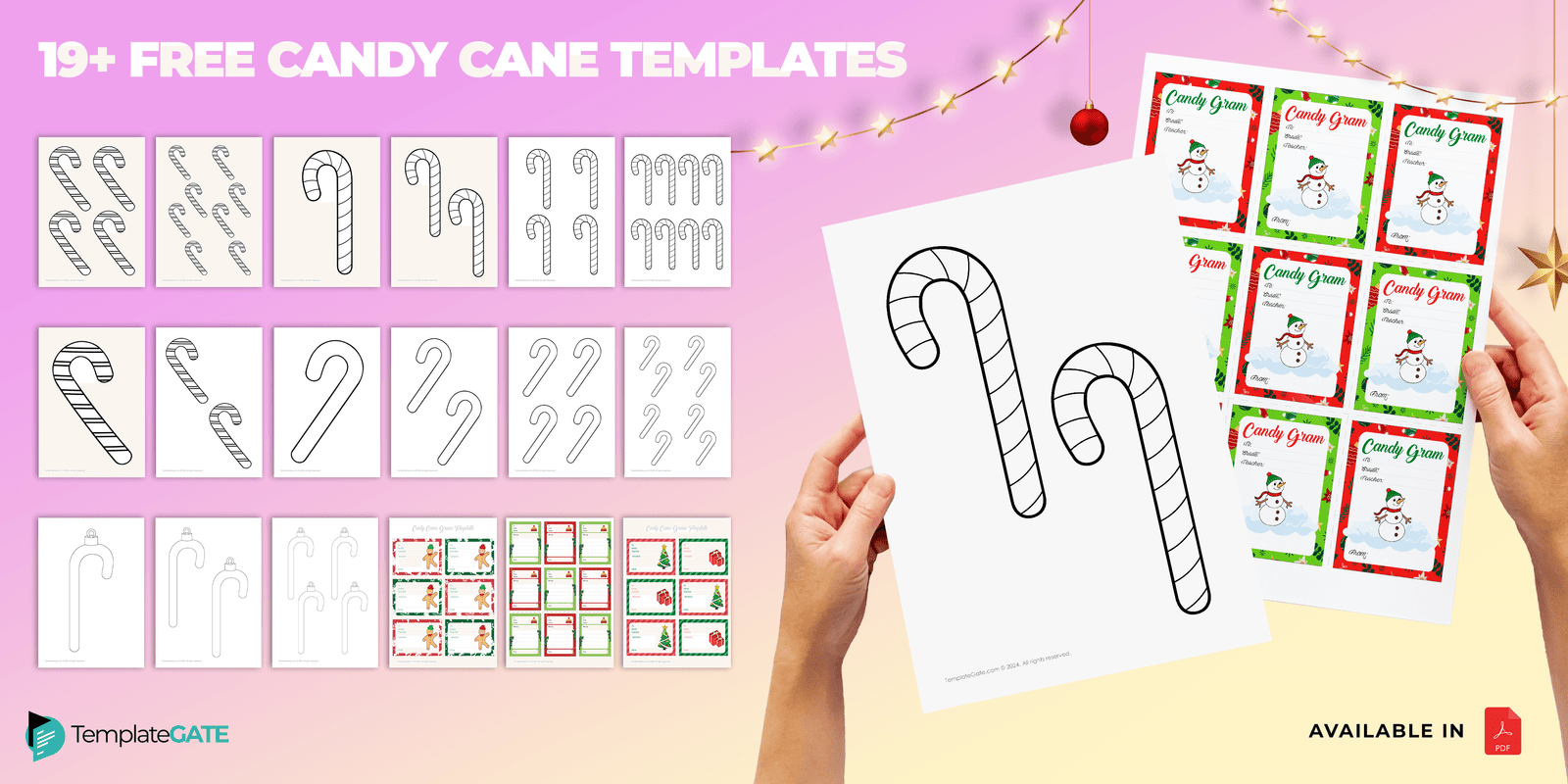 Free Candy Cane Template PDF